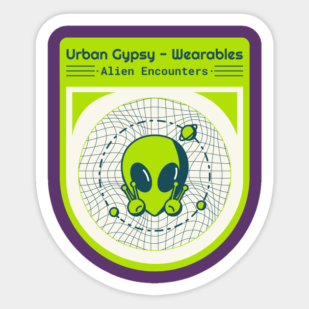 Urban Gypsy Wearable – Alien Encounters Sticker by Urban Gypsy Designs